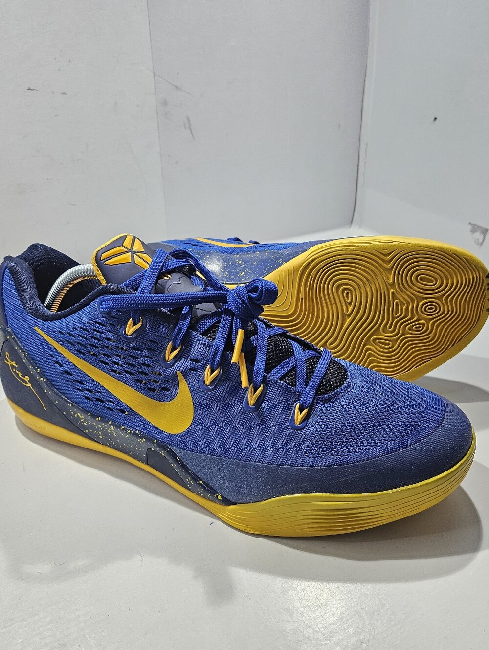 NIKE KOBE 9 EM ATHLETIC SHOES BLUE UNIVERSITY GOLD MEN'S 11 [646701-474]